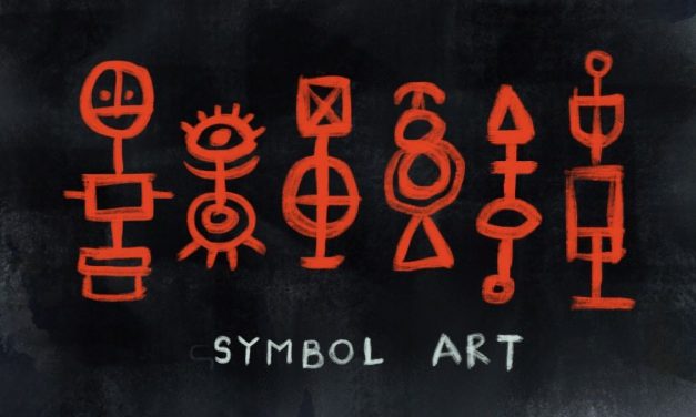 Art with geometric shapes and symbols